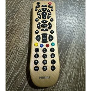 Gold Philips Universal Remote‎ 4 Device Luxury Control TV Brushed